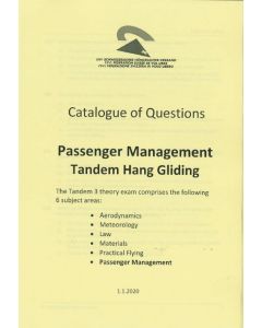 Catalogue of Questions SHV Biplace 3, Passenger Management, Tandem Hang Gliding