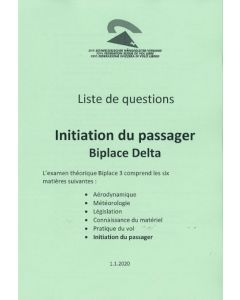 Questions d'examens de la FSVL Initiation du passager Biplace 3, Delta, français