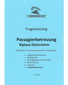 Prüfungsfragen SHV Biplace 3, Passagierbetreuung, Gleitschirm, deutsch