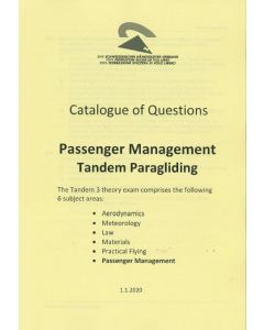 Catalogue of Questions SHV Biplace 3, Passenger Management, Tandem Paragliding