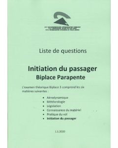 Questions d'examens de la FSVL Initiation du passager biplace 3 parapente, français